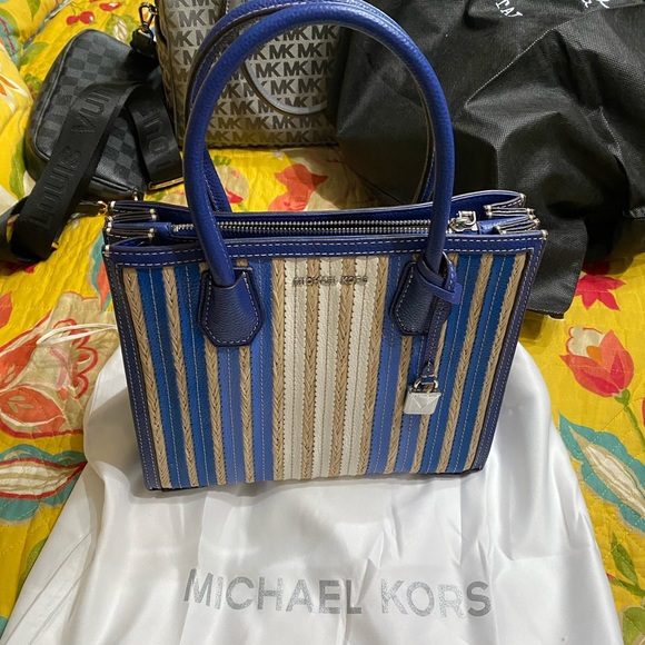 Michael Kors Handbags - Michael Kors New with tags Leather and Straw Tote